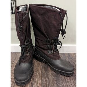 SOREL Kaufman Canada Snowcap Boots Burgundy Tall Insulated Liner Size 9